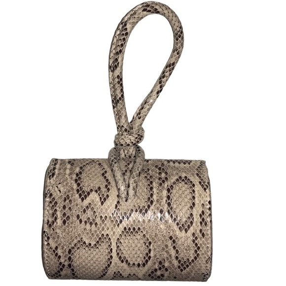 Top Shop Snake Pattern Mini Grab Bag Knot Loop Closure - Picture 1 of 8